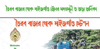 Bhairab Bazar To Maijgaon Train Schedule With Ticket Price ভৈরব বাজার থেকে মাইজগাঁও