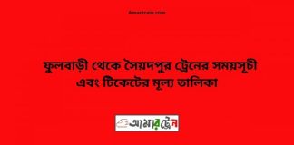 Fulbari To Saidpur Train Schedule With Ticket Price