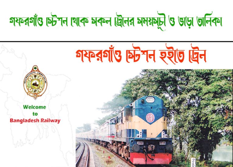 Gafargaon To Sreepur Train Schedule With Ticket Price